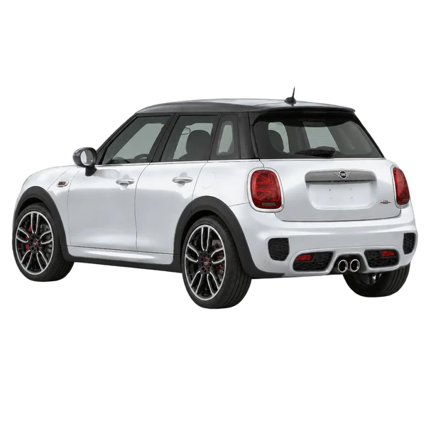 MINI John Cooper Works 2019 en plateado, vista tres cuartos trasero (mirando a la izquierda)