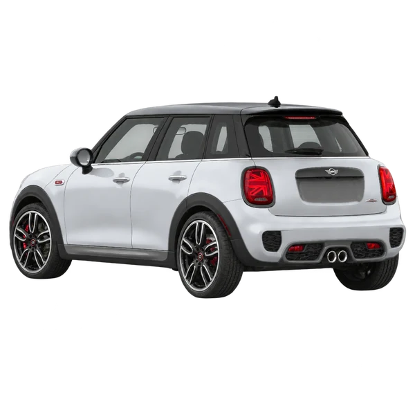 MINI John Cooper Works 2020 en plateado, vista tres cuartos trasero (mirando a la izquierda)