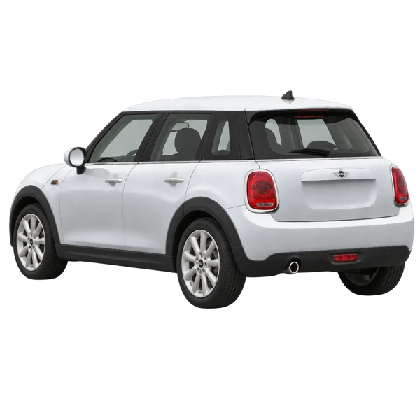 シルバーの2014 MINI One（リア斜め（左向き）ビュー）