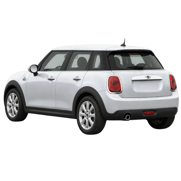 シルバーの2015 MINI One（リア斜め（左向き）ビュー）