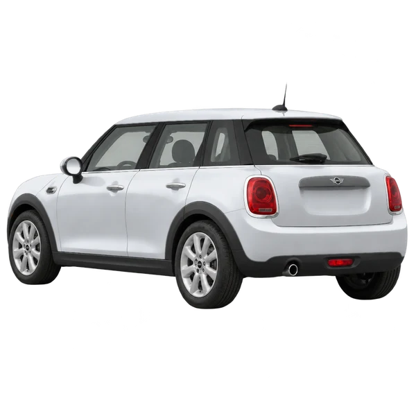 シルバーの2019 MINI One（リア斜め（左向き）ビュー）