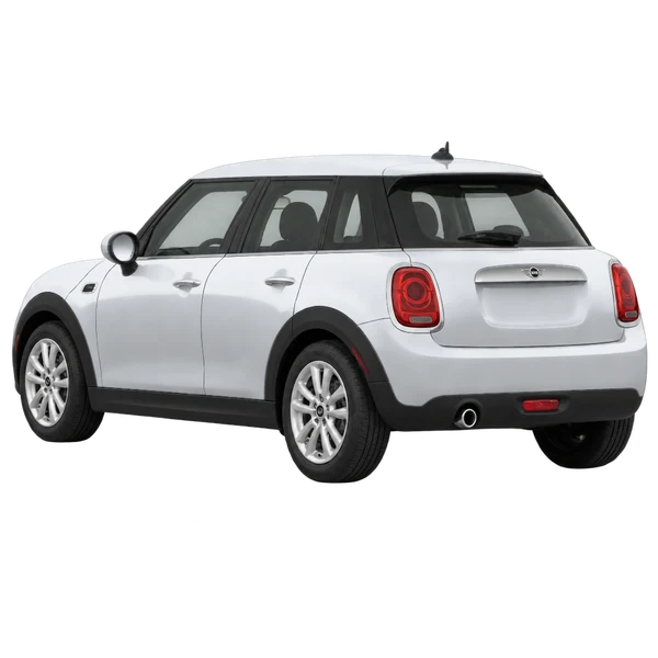 シルバーの2020 MINI One（リア斜め（左向き）ビュー）