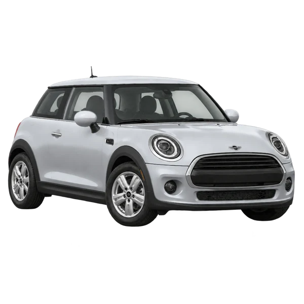 シルバーの2021 MINI One（フロントスリークォーター(左向き)ビュー）