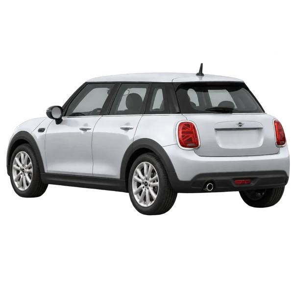 シルバーの2022 MINI One（リア斜め（左向き）ビュー）