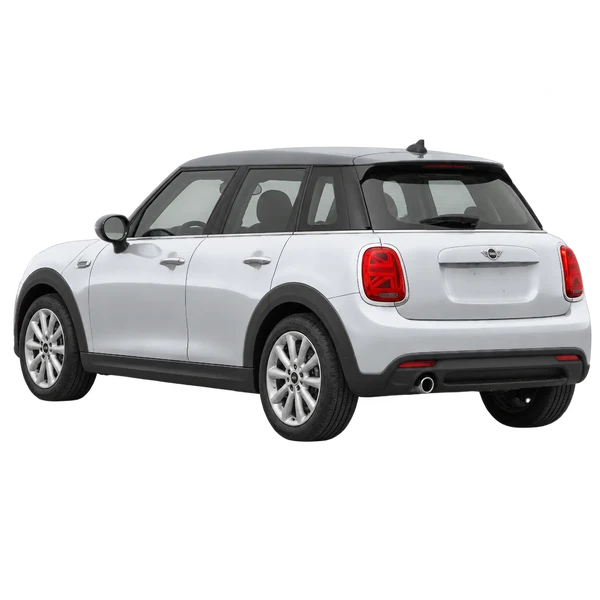 シルバーの2023 MINI One（リア斜め（左向き）ビュー）