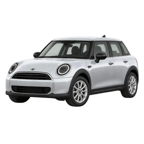 シルバーの2025 MINI One（フロントスリークォーター(左向き)ビュー）