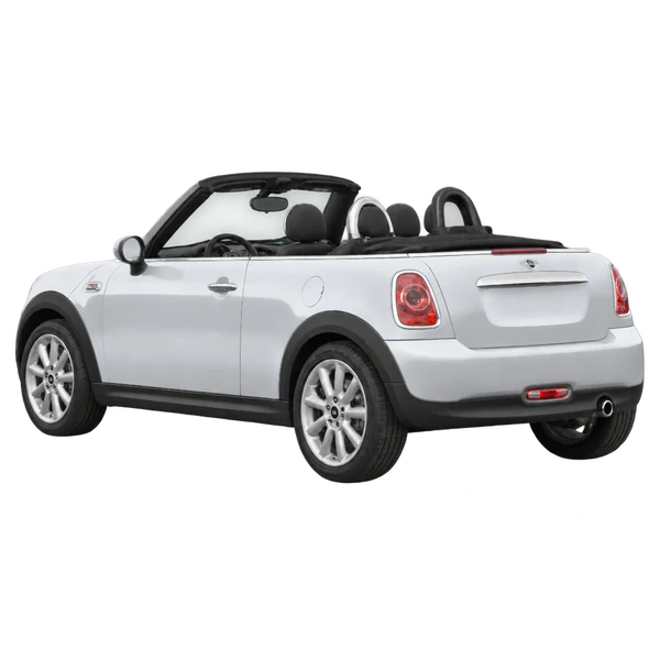 MINI Roadster 2015 باللون فضي، منظر ثلاثة أرباع خلفي (باتجاه اليسار)