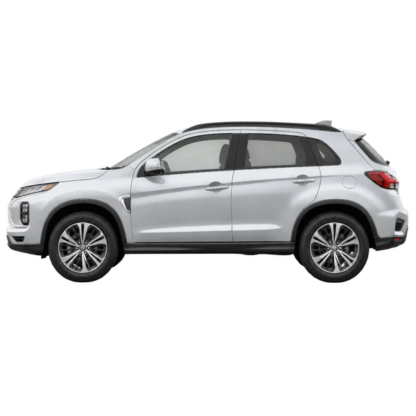 Mitsubishi ASX 2025 باللون فضي، منظر جانبي (متجه إلى اليسار)