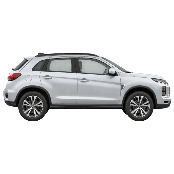 シルバーの2025 Mitsubishi ASX（側面（右向き）ビュー）