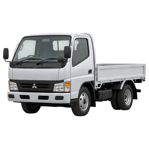 2002 Mitsubishi Canter in Silber, Ansicht: Dreiviertelansicht vorne (nach links gerichtet)