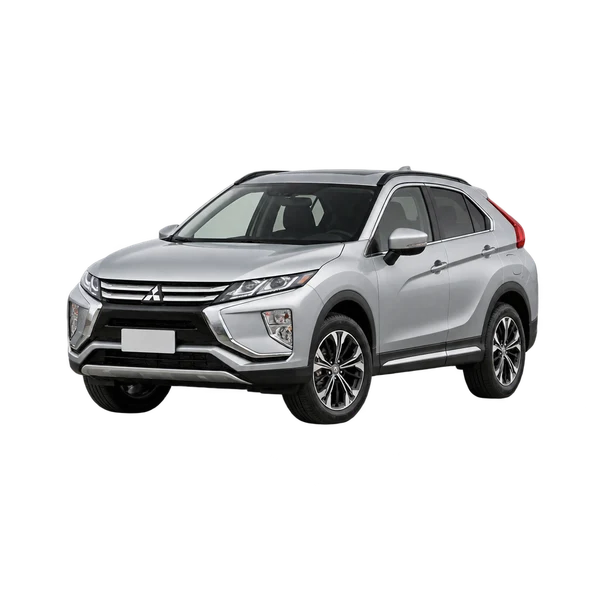 Mitsubishi Eclipse Cross 2017 prata, vista dianteira em três quartos (voltada para a esquerda)