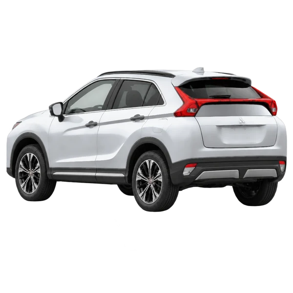 Mitsubishi Eclipse Cross 2021 argent, vue trois-quarts arrière (orienté vers la gauche)