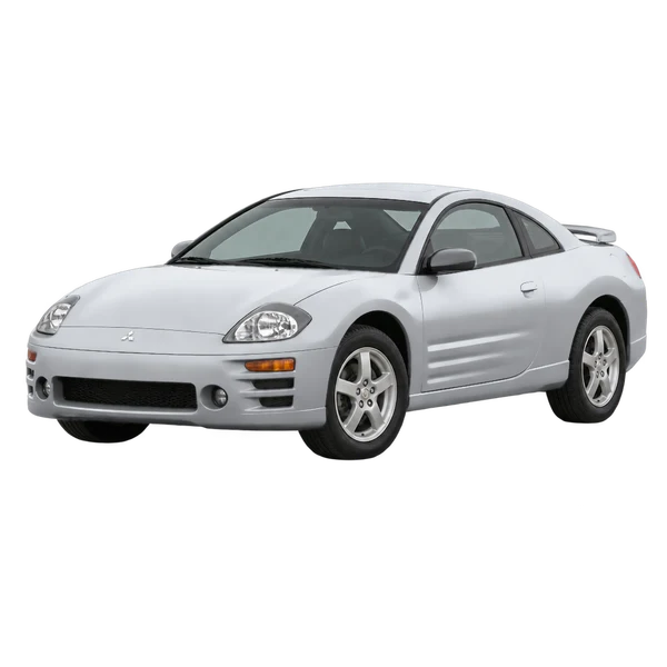 Mitsubishi Eclipse 2002 argent, vue trois-quarts avant (orienté vers la gauche)