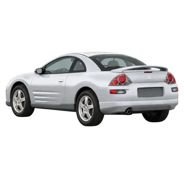Mitsubishi Eclipse 2002 argent, vue trois-quarts arrière (orienté vers la gauche)