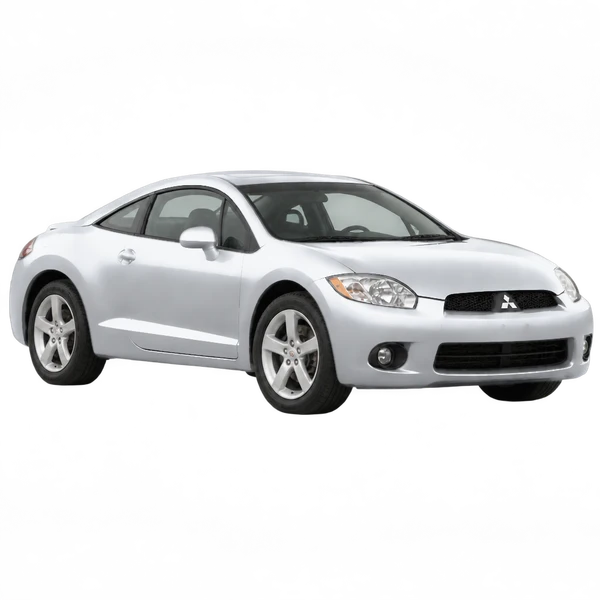 シルバーの2007 Mitsubishi Eclipse(フロントスリークォーター(右向き)ビュー)