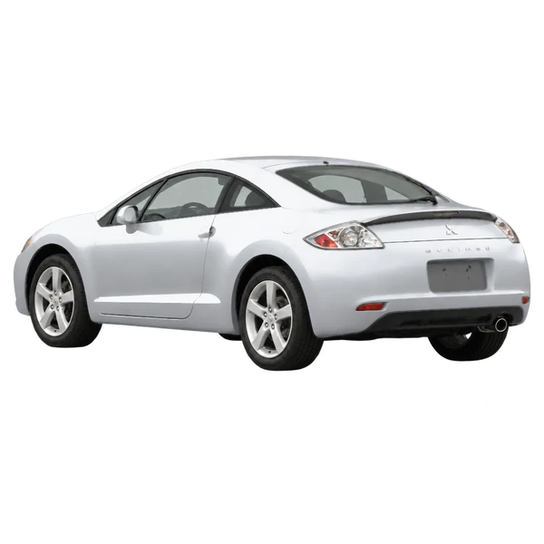 Mitsubishi Eclipse 2007 prata, vista três quartos traseira (voltada para a esquerda)