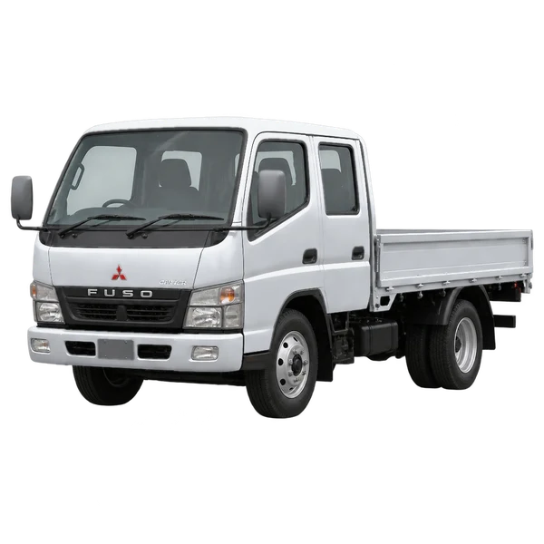 Mitsubishi Fuso 2003 باللون فضي، منظر منظر أمامي بزاوية ثلاثة أرباع (متجه لليسار)