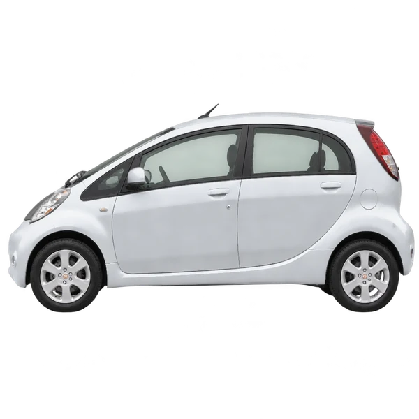 2012 Mitsubishi i-MiEV in Silber, Ansicht: Seite (nach links gerichtet)