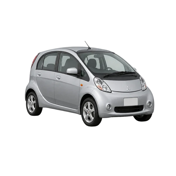 silver 2016 Mitsubishi i-MiEV front three-quarter (facing left) view