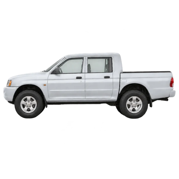 Mitsubishi L200 2001 argent, vue côté (vers la gauche)