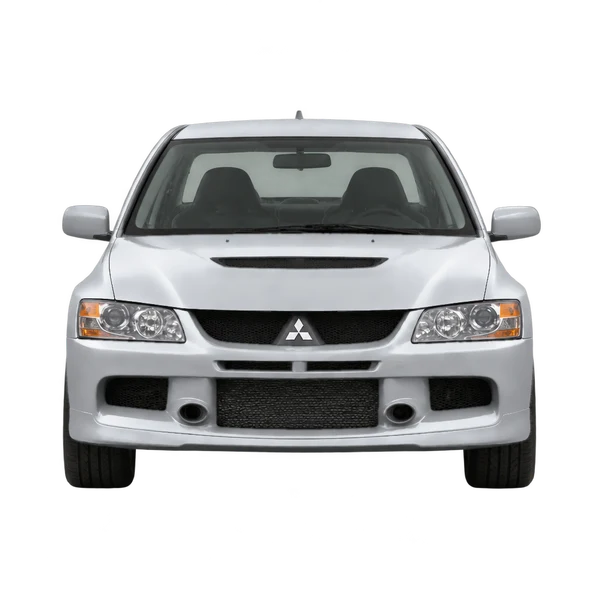 Mitsubishi Lancer Evolution 2005 prata, vista frente