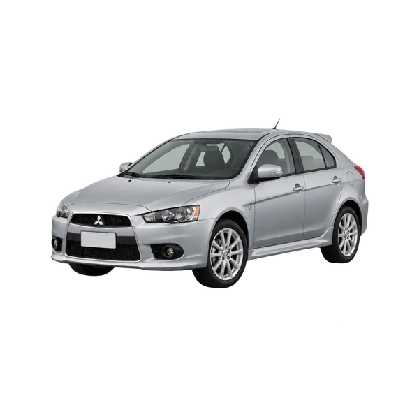 silver 2016 Mitsubishi Lancer SportBack front three-quarter (facing left) view