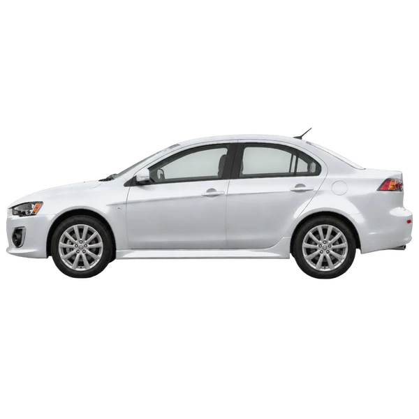 Mitsubishi Lancer 2016 en plateado, vista lateral (mirando a la izquierda)