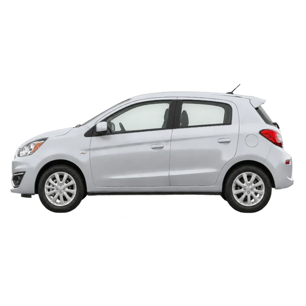 2017 Mitsubishi Mirage in Silber, Ansicht: Seite (nach links gerichtet)