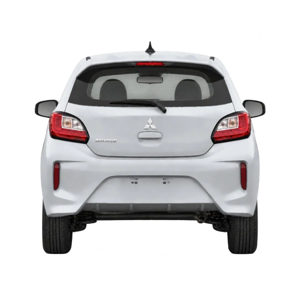 2021 Mitsubishi Mirage in Silber, Ansicht: Heck