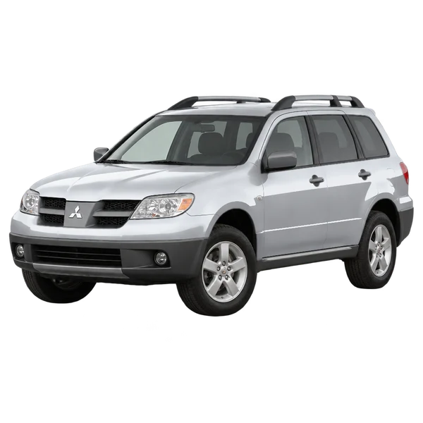 Mitsubishi Outlander 2005 en plateado, vista frontal tres cuartos (hacia la izquierda)