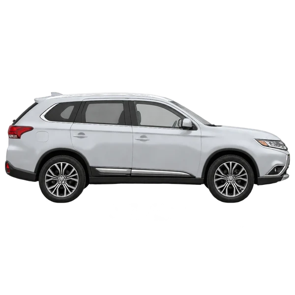 Mitsubishi Outlander 2020 باللون فضي، منظر منظر جانبي (باتجاه اليمين)