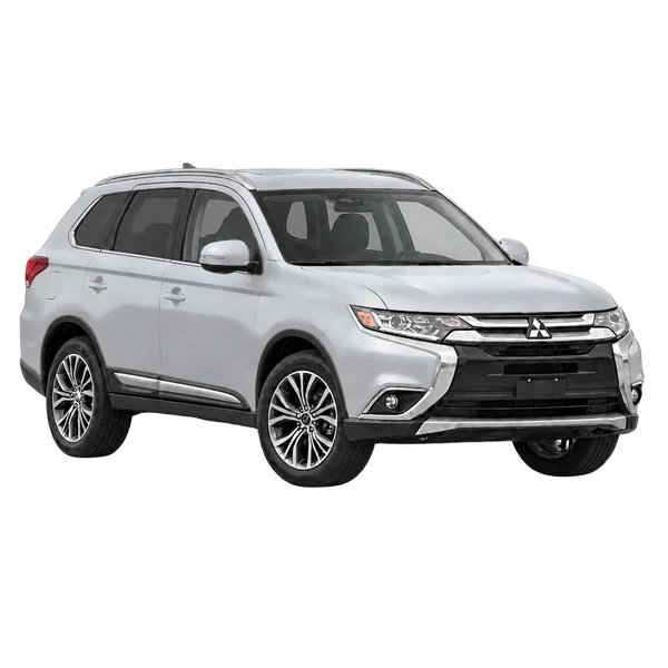 2021 Mitsubishi Outlander in Silber, Ansicht: Dreiviertelansicht vorne (nach rechts)