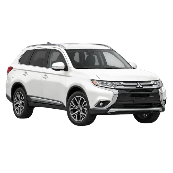 2021 Mitsubishi Outlander in weiß, Ansicht: Dreiviertelansicht vorne (nach links gerichtet)