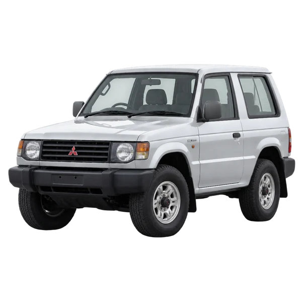 silver 1991 Mitsubishi Pajero front three-quarter (facing left) view