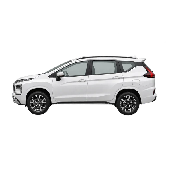 Mitsubishi Xpander 2025 branco, vista lateral (voltada para a esquerda)