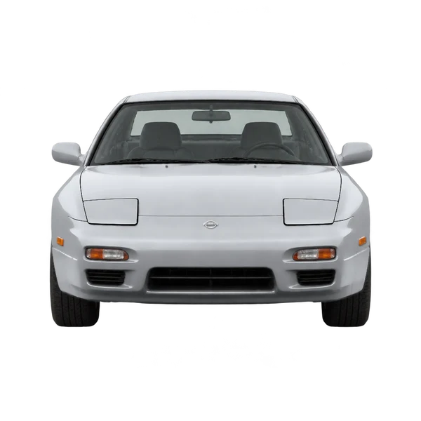 Nissan 240SX 1991 باللون فضي، منظر أمامي