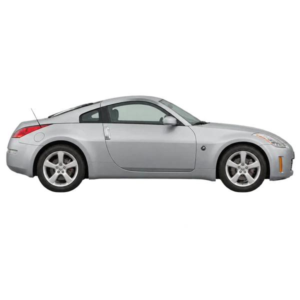 Nissan 350Z 2009 prata, vista lateral (voltada para a direita)