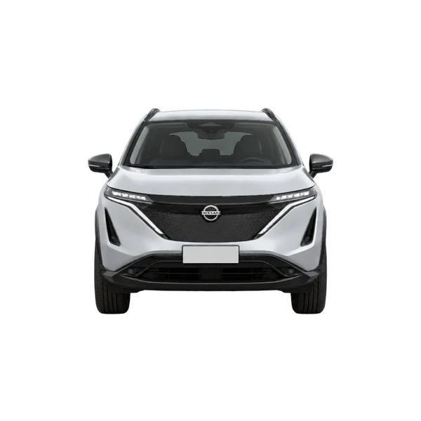 シルバーの2027 Nissan Ariya MPV（正面ビュー）