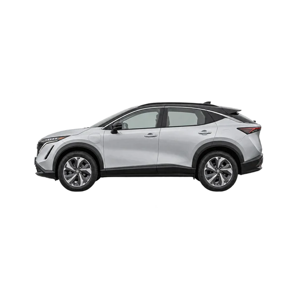 Nissan Ariya 2025 prata, vista lateral (voltada para a esquerda)
