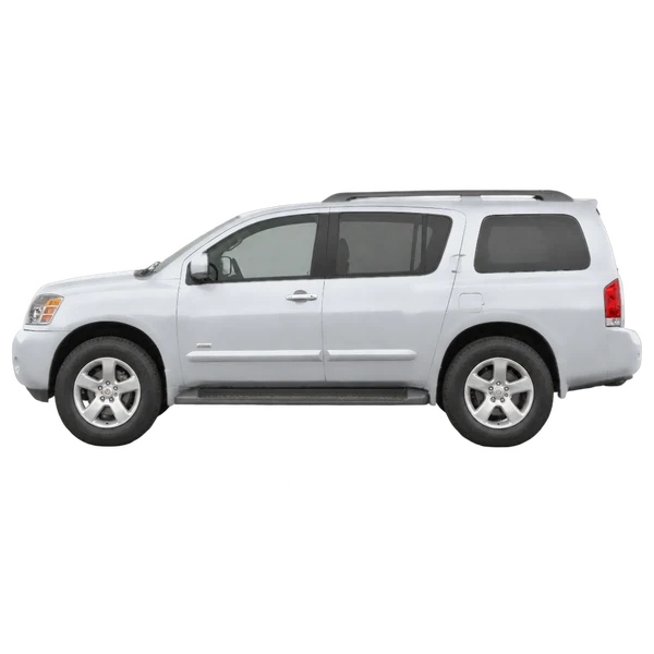Nissan Armada 2013 prata, vista lateral (voltada para a esquerda)