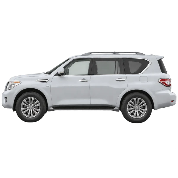 Nissan Armada 2020 باللون فضي، منظر جانبي (متجه إلى اليسار)