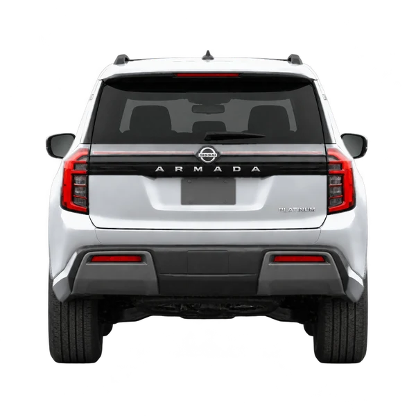 Nissan Armada 2025 prata, vista traseira
