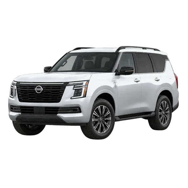 Nissan Armada 2027 argent, vue trois-quarts avant (orienté vers la gauche)