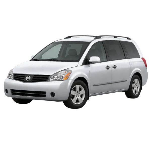 Nissan Caravan 2004 prata, vista dianteira em três quartos (voltada para a esquerda)