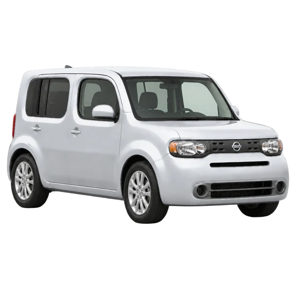 silver 2026 Nissan Cube front three-quarter (facing right) view