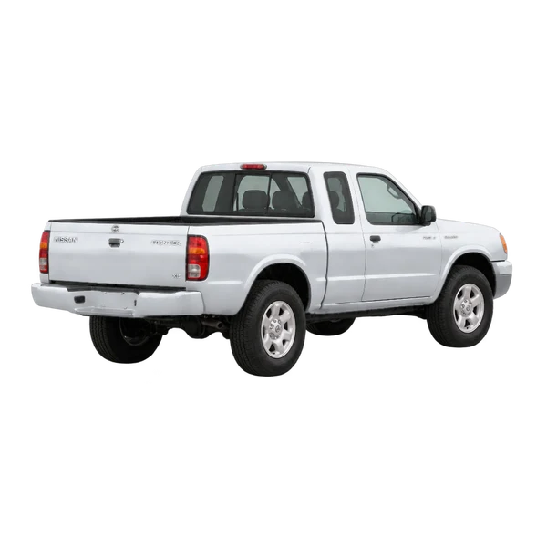 silver 1998 Nissan Frontier rear three-quarter (facing right) view
