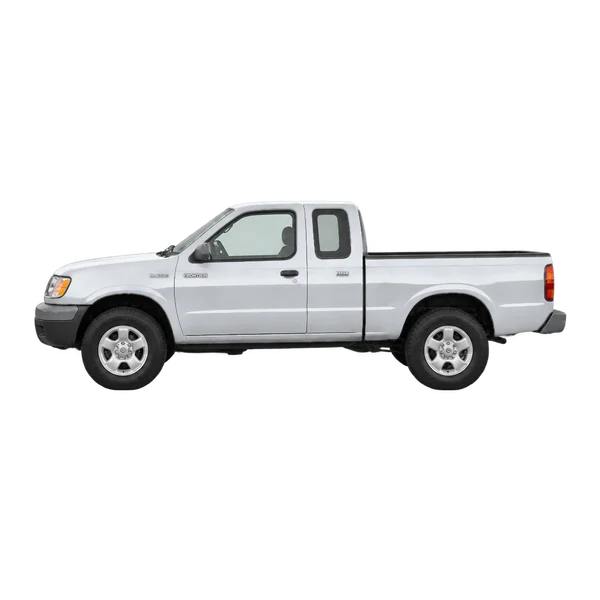 silver 1998 Nissan Frontier side (facing left) view