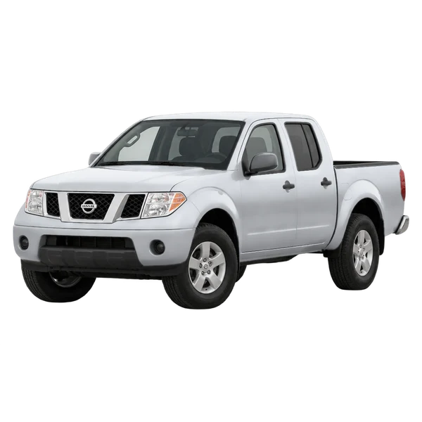 Nissan Frontier 2015 en plateado, vista frontal tres cuartos (hacia la izquierda)