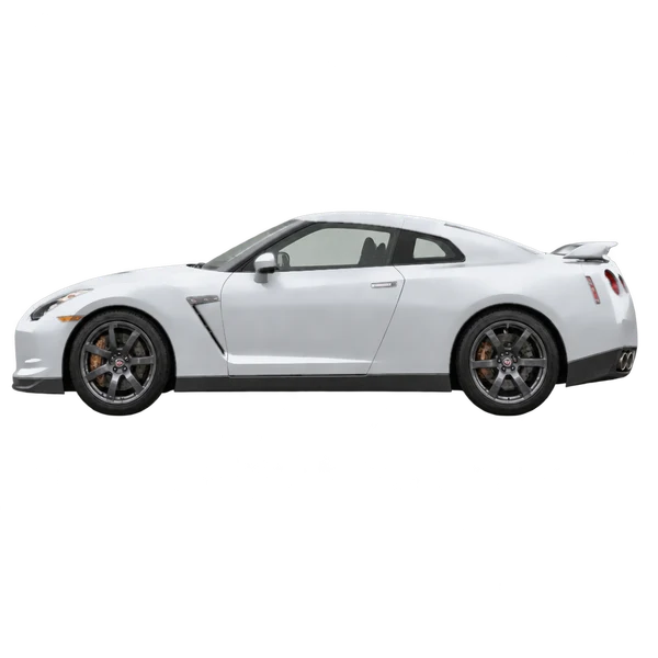 Nissan GT-R 2008 argent, vue côté (vers la gauche)