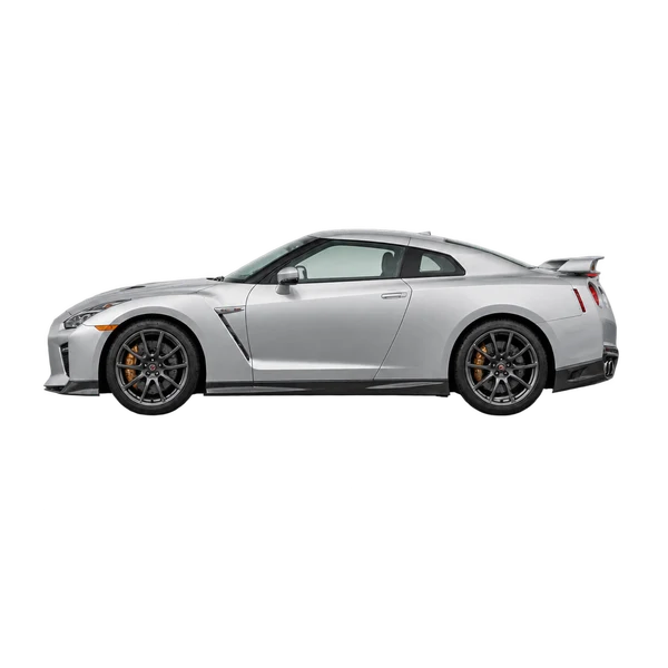 silver 2025 Nissan GT-R side (facing left) view